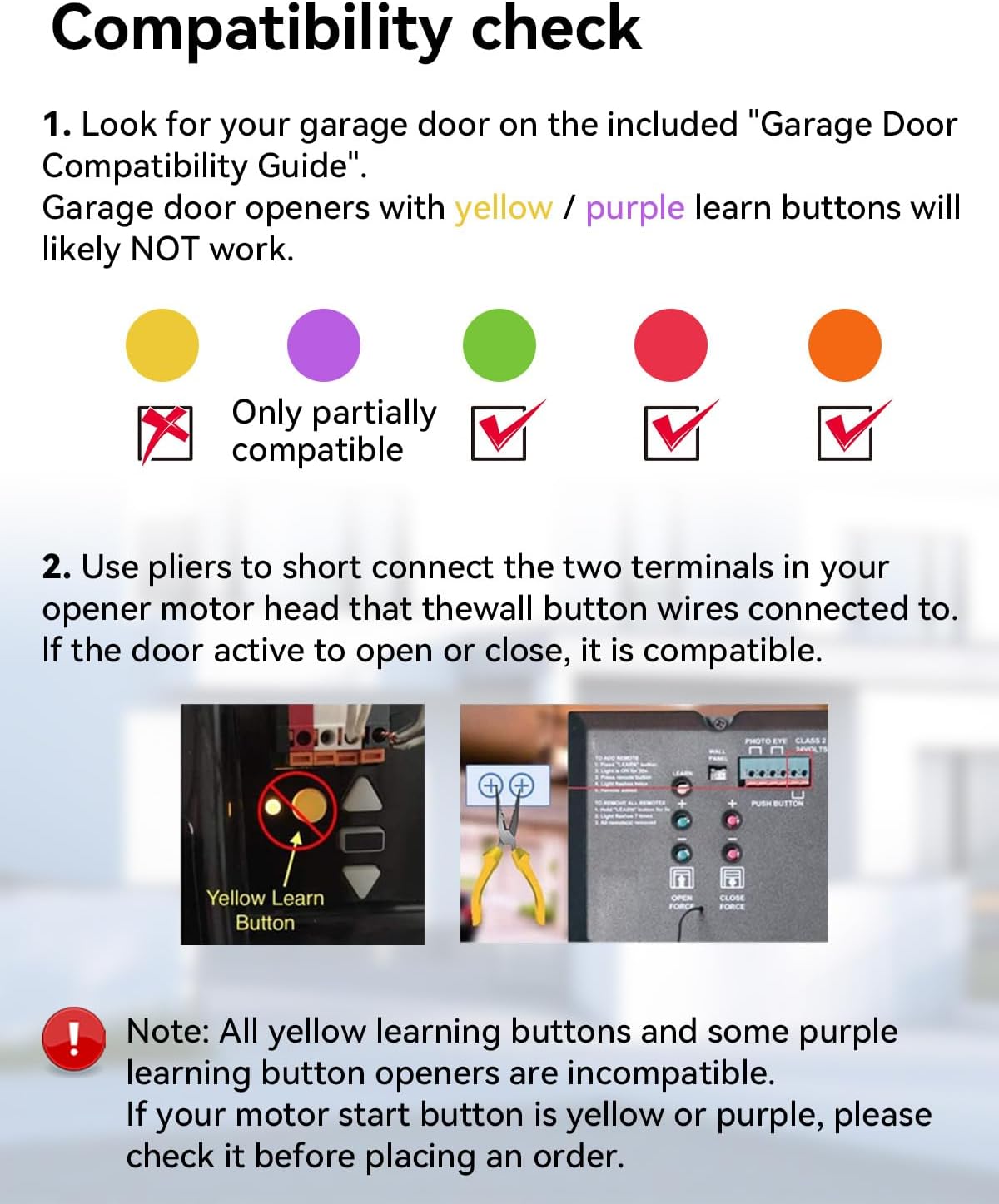 Smart Garage Door Opener, Universal WiFi Garage Door Remote Controller with Smartphone App Control, Door Left Open Alert, Compatible with iOS, Android, Alexa, Google Assistant, IFTTT, No Hub Needed