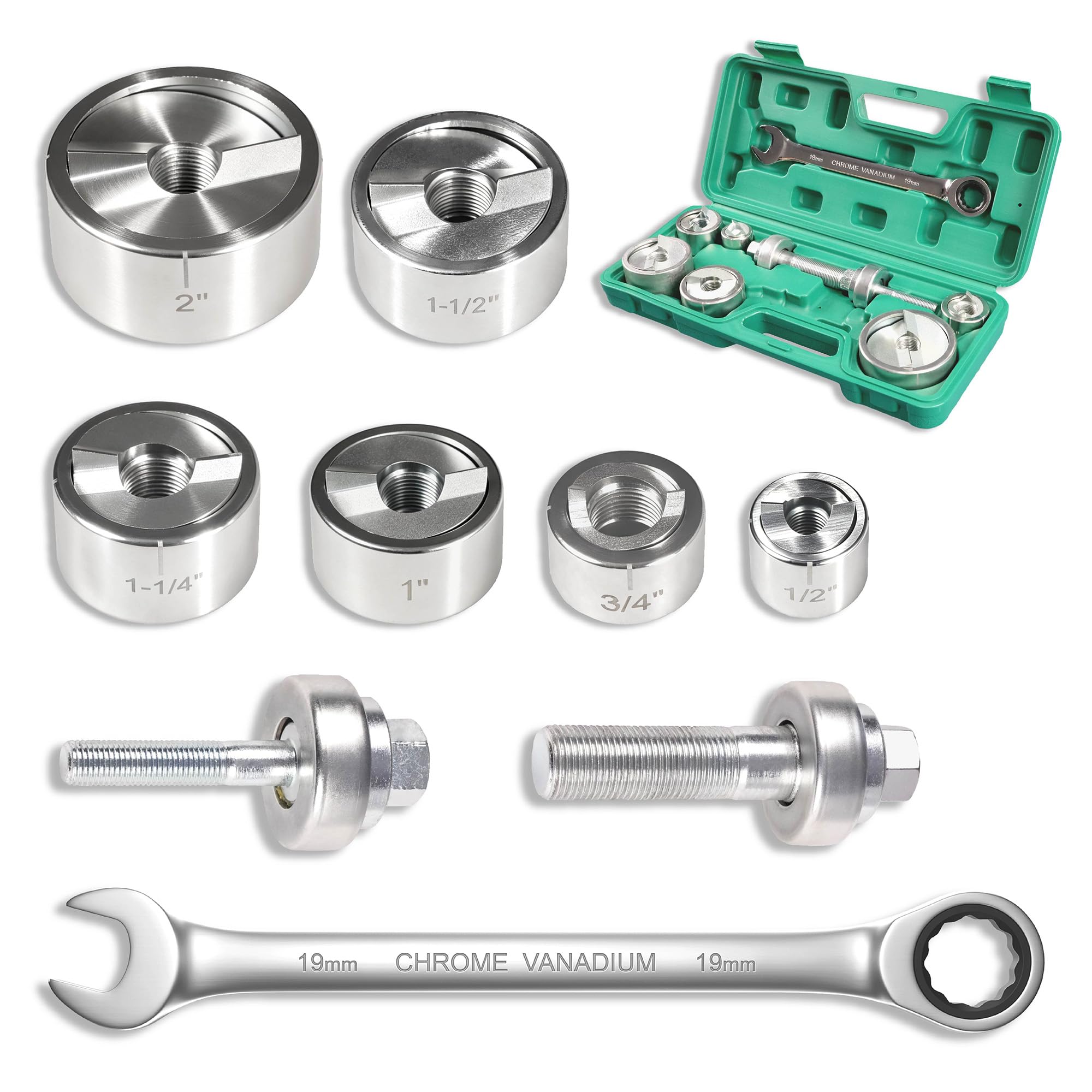 Ratchet Knockout Punch Kit - Electrical Conduit Tool -1
