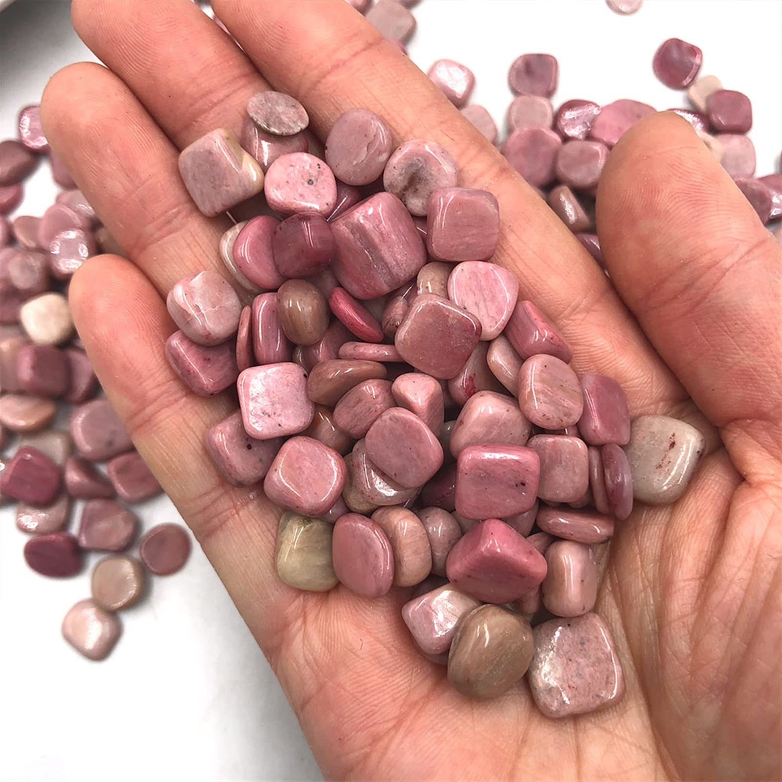 Piedra de rodonita Natural a Granel de 50g, Cristales de Cuarzo, virutas de Grava, de Roca, pecera, jardín, Acuario, decoración del hogar, Cristal