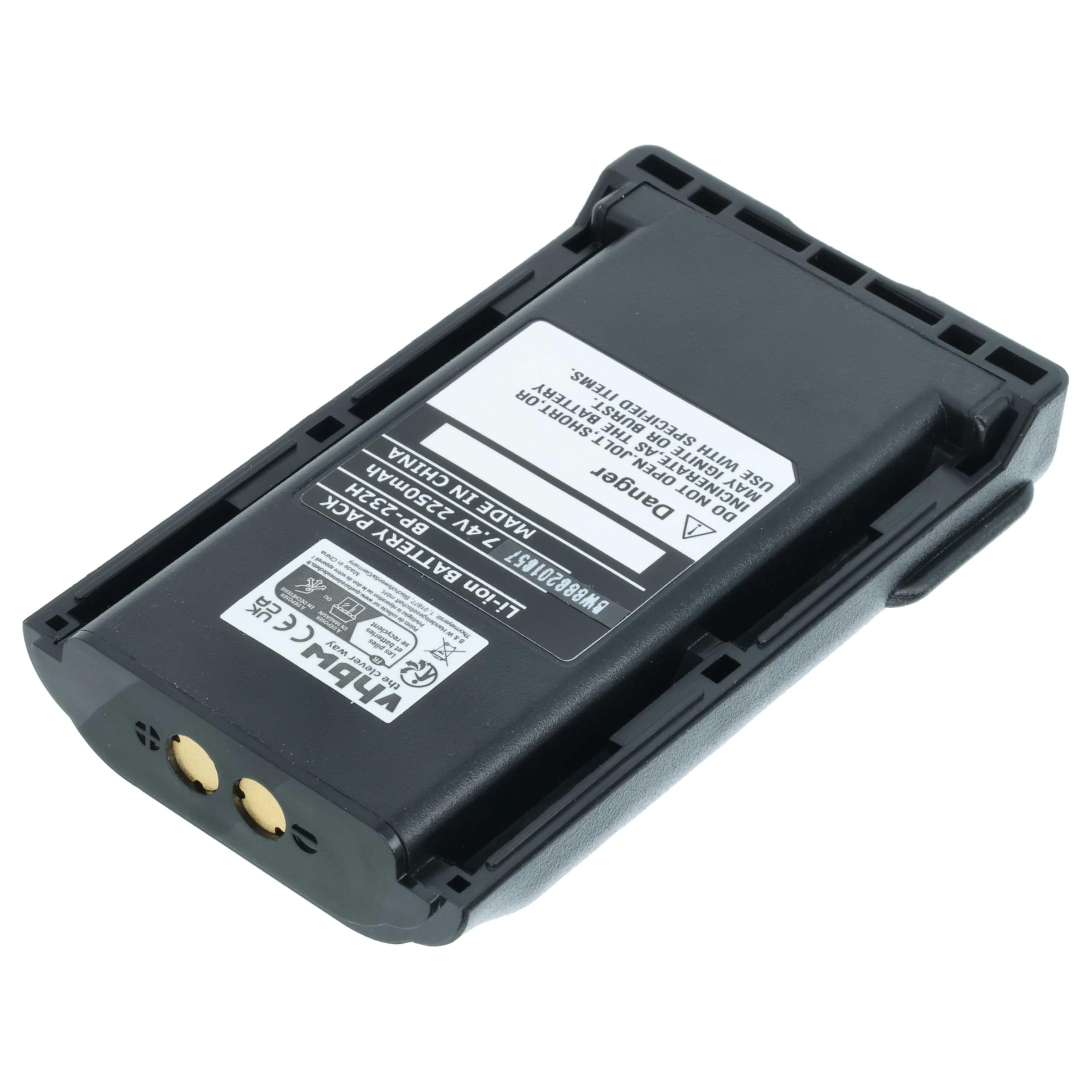 vhbw batteria sostituisce Icom BP-232LI, BP-232N, BP-232WP per radio (2250mAh, 7,2V, Li-Ion)