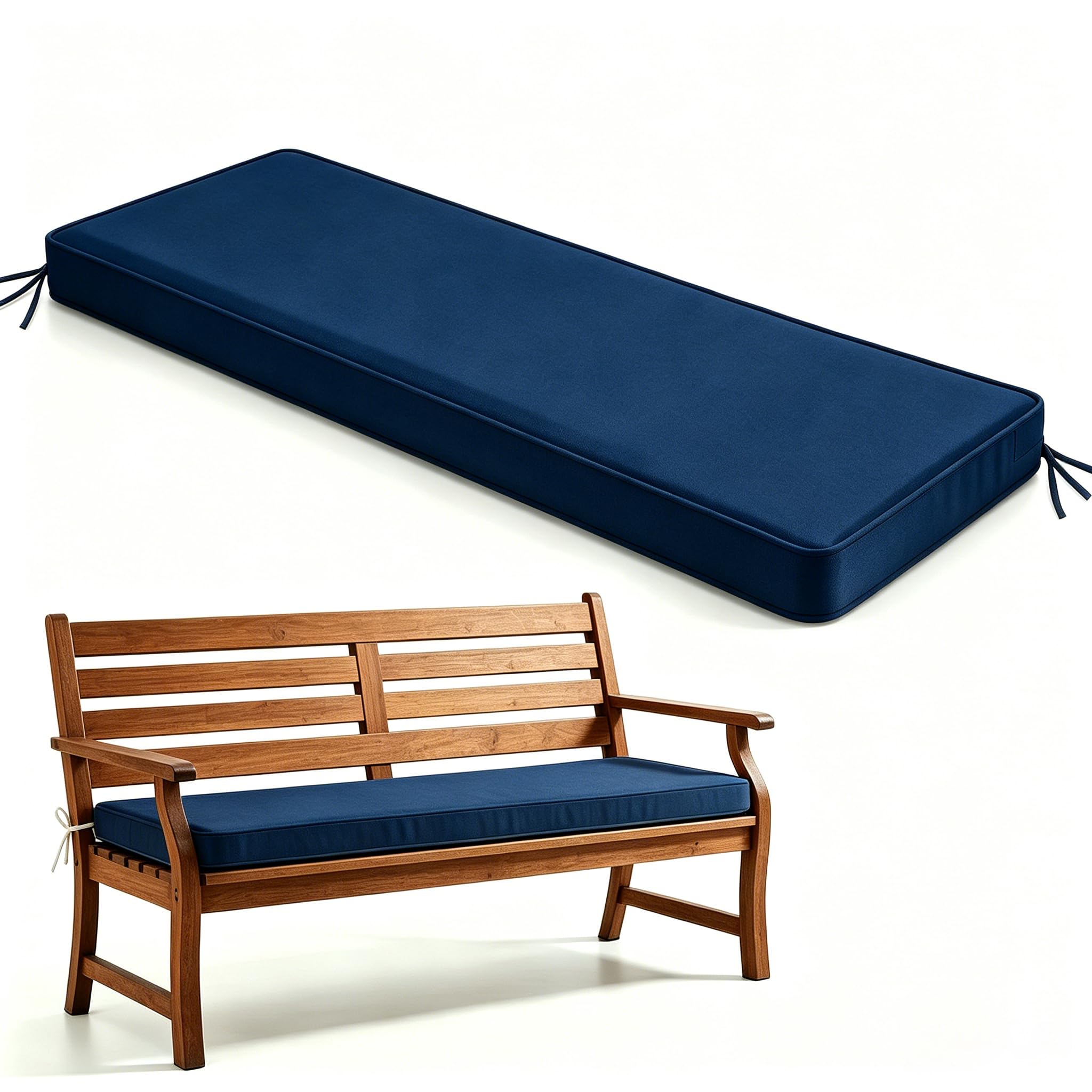 Cojín para Banco de Exterior Impermeable para Muebles de Patio Cojín Antideslizante con Funda Extraíble para Columpio de Jardín Sofá de Porche O Terraza