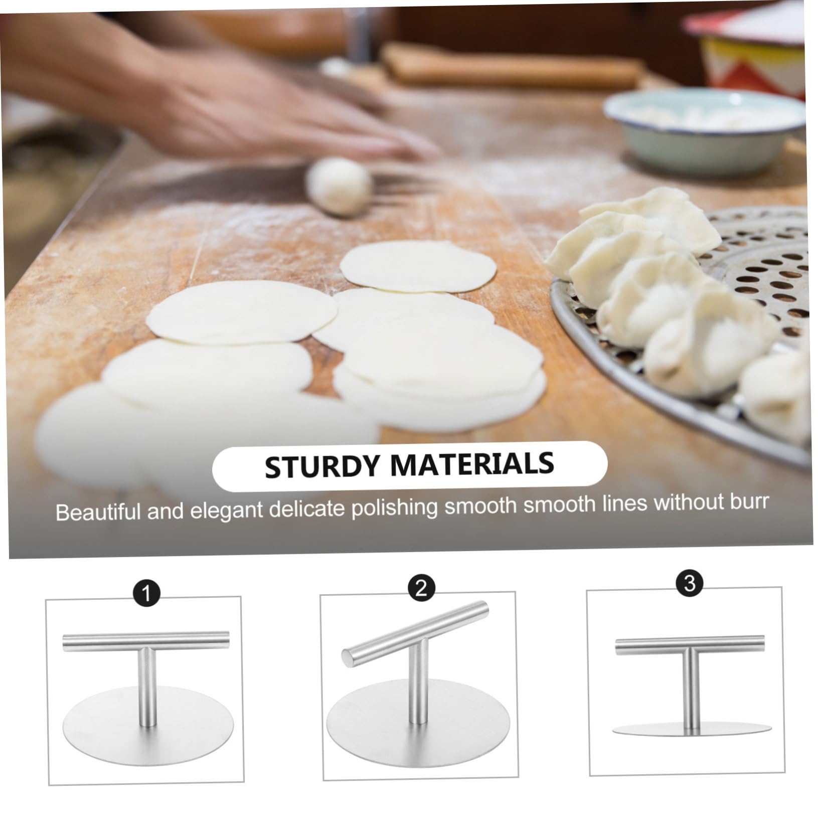TOYANDONA Prensa De Repostería De Acero Inoxidable 15 Cm Diámetro Antideslizante Sin Olor Para Hacer Pasteles y Hamburguesas Utensilio Profesional De Cocina Hogar