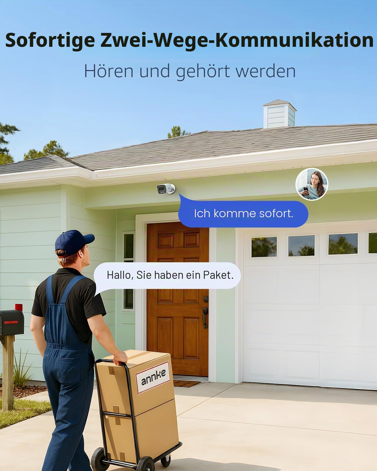 ANNKE 3K/5MP Lite AI 8 Kanal DVR mit 2TB HDD für 24/7 Aufzeichnung, 4X 3K Kabelgebundene Kameras mit Zwei-Wege-Audio und Farb-Nachtsicht, Sicherheitssystem, E-Mail-Benachrichtigung mit Bildern