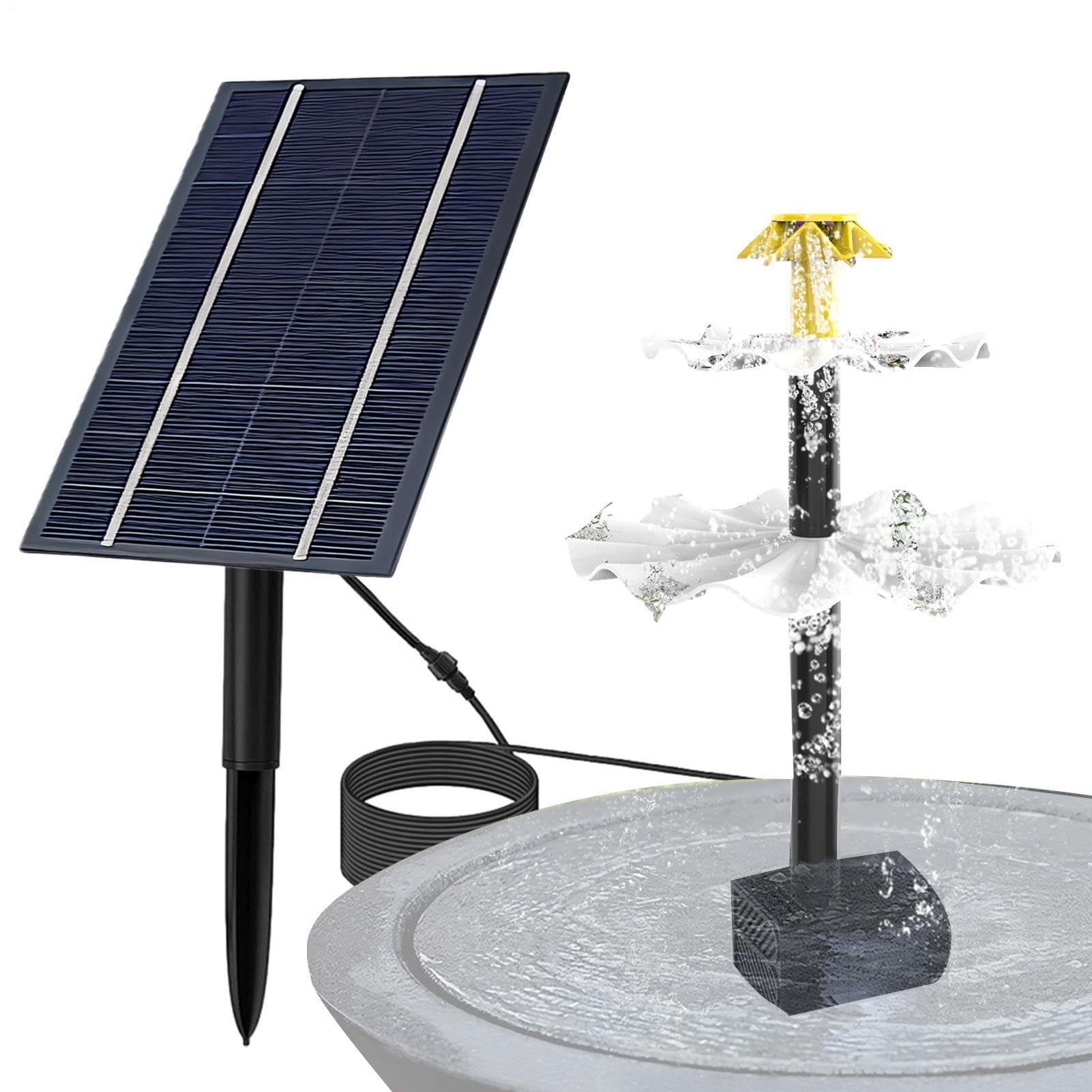 Solar Fountain,3 Tier - Solar Water Pump Kit | for Outdoor Garden Backyard Patio Yard Small Pond Pool