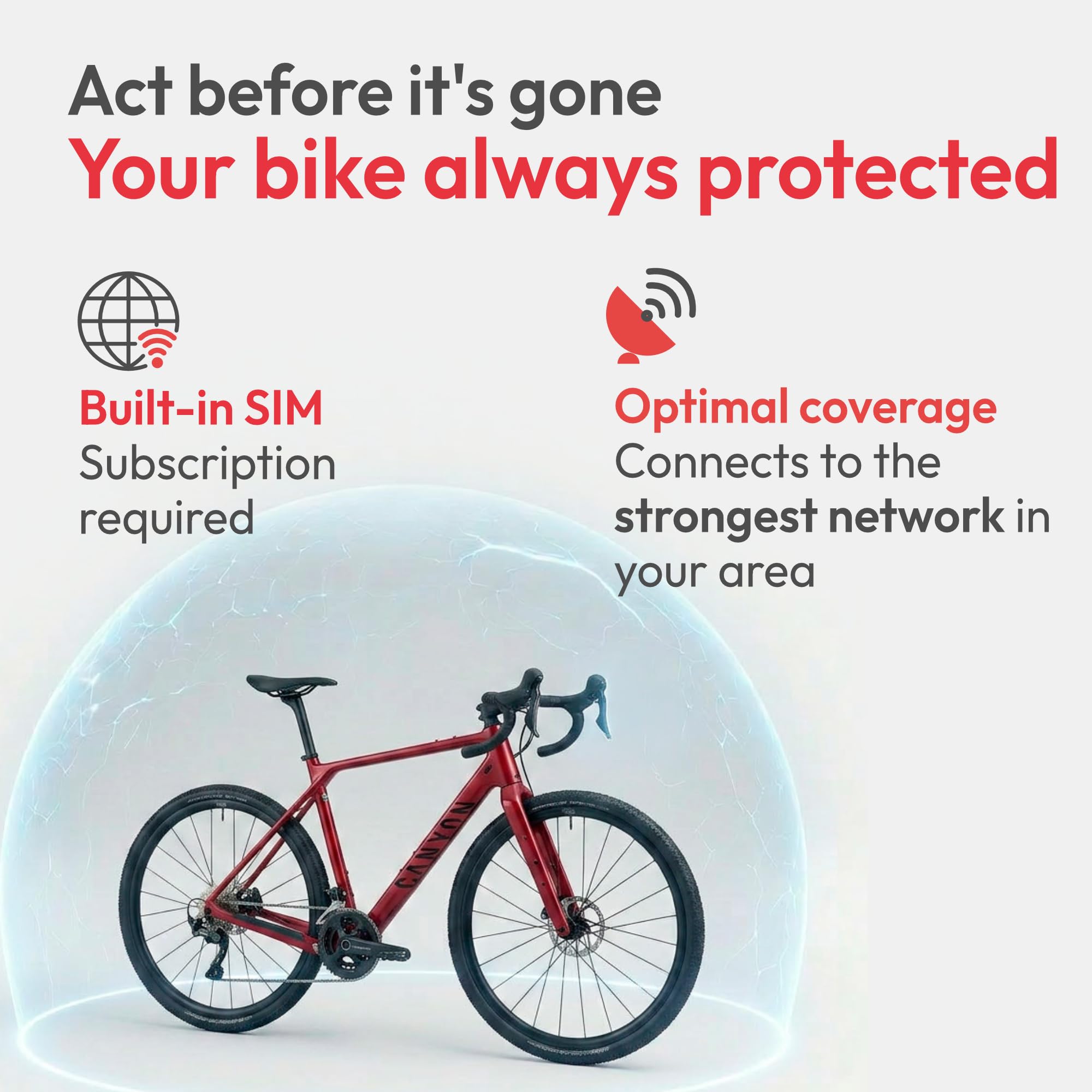 Trackting Bike T8 – Dispositif GPS Antivol pour Vélos & E-Bikes avec Carte SIM Intégrée (4G/2G) – Abonnement Requis | Traceur GPS Vélo | Appel D’Alerte Vol, Suivi en Direct, Longue Autonomie