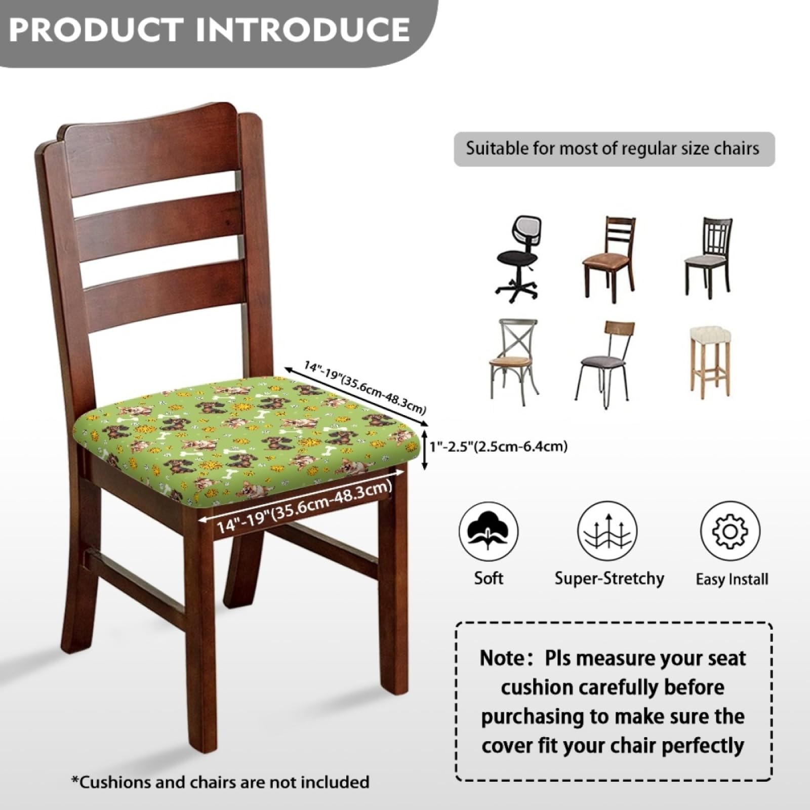 Fundas Sillas Pequeña Daisy Cojines para Sillas Comedor Elásticas, Funda De Silla Extraíbles Y Lavables, Protectores De Asiento para Banquetes, Cocinas, Fiestas.