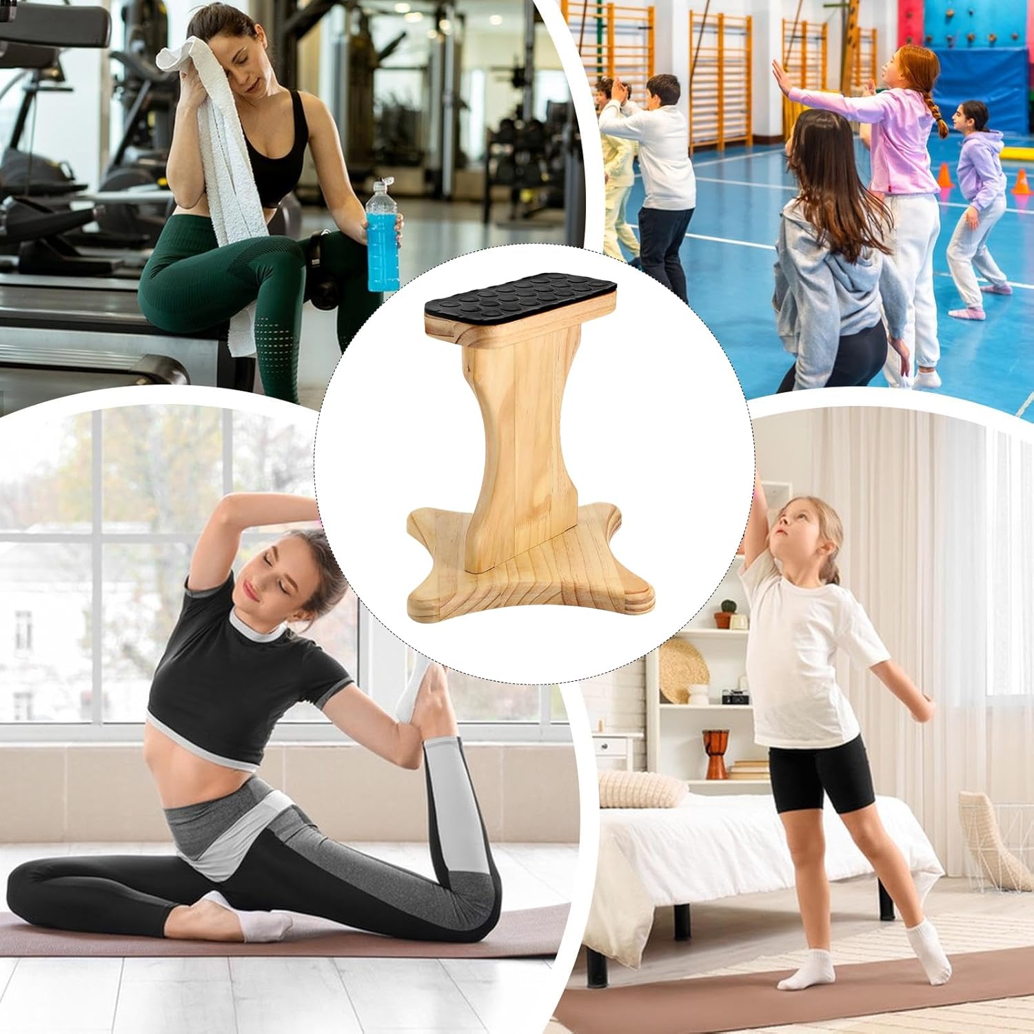 Flyer Stand Cheer, Wooden Balance Board & Core Strength Stunt Stand, Durable Training Tool for Kids, Women, Adults, and Athletes, Ideal for Cheerleaders, Indoor Home Gym, Classroom, Ballet, Yoga