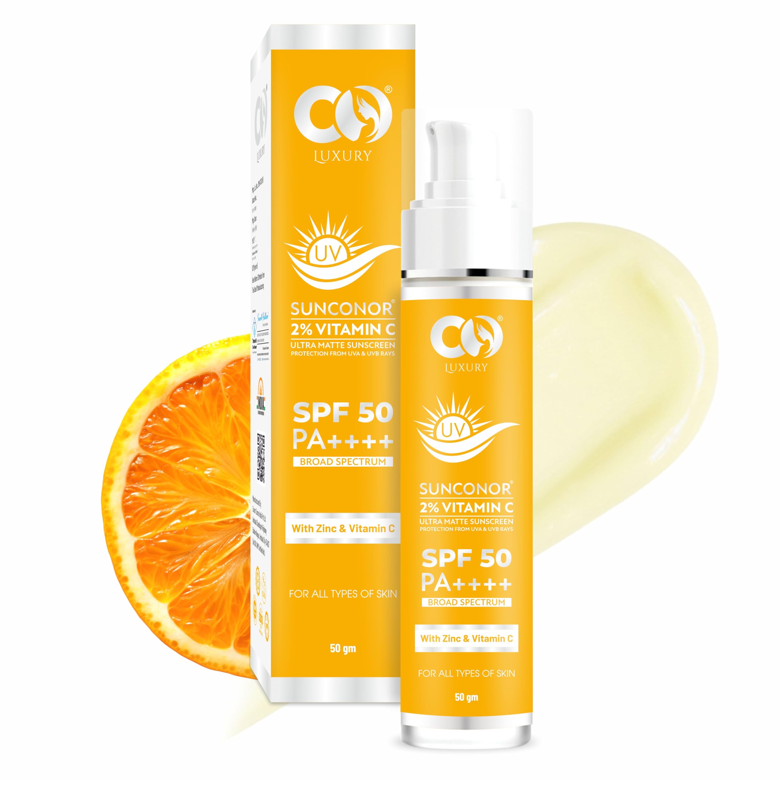 CO LUXURY 2% Vitamin C Sunscreen SPF 50 50g - Image 1