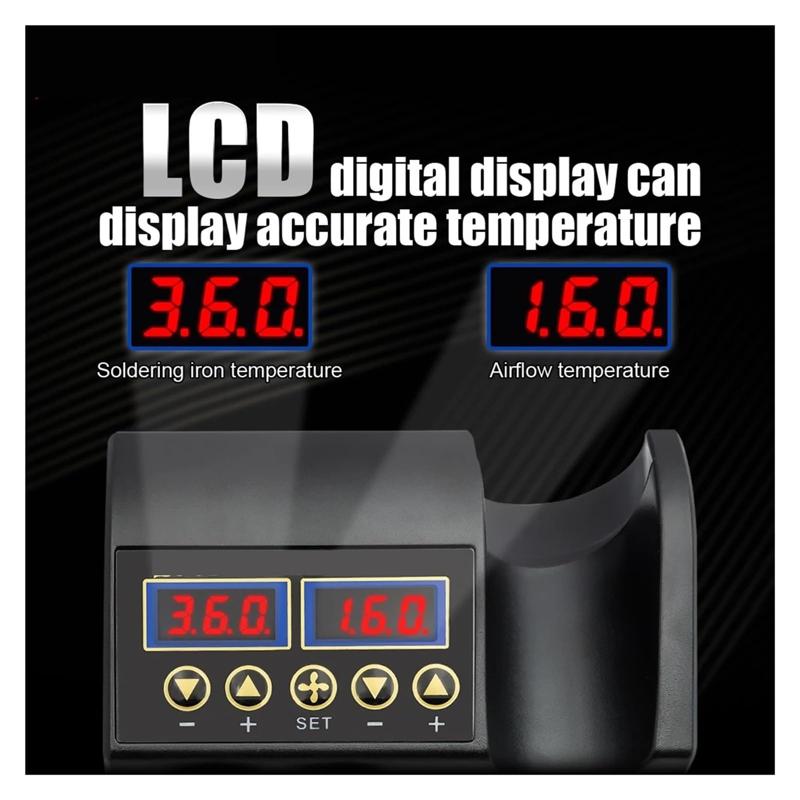Stazione del saldatore Stazione Di Saldatura Di Rilavorazione Da 750 W 2 In 1, Saldatore Ad Aria Calda, Display Digitale LCD, Stazione Di Saldatura For Riparazione Di Circuiti Integrati BGA PCB(SET8)