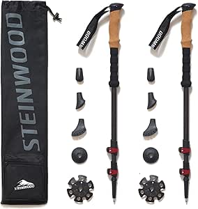Steinwood Premium Carbon Wanderstöcke Teleskop - Trekkingstöcke Damen ...