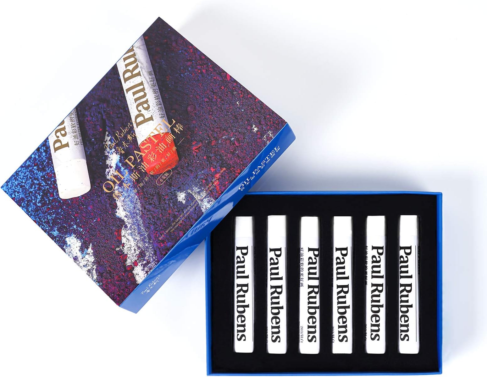 White Oil Pastels (6-Pack) - Ultra-Soft & Blendable - Perfect for Clouds, Waves, Snow Highlights and Color Mixing - Pastel Sticks for Painting Techniques