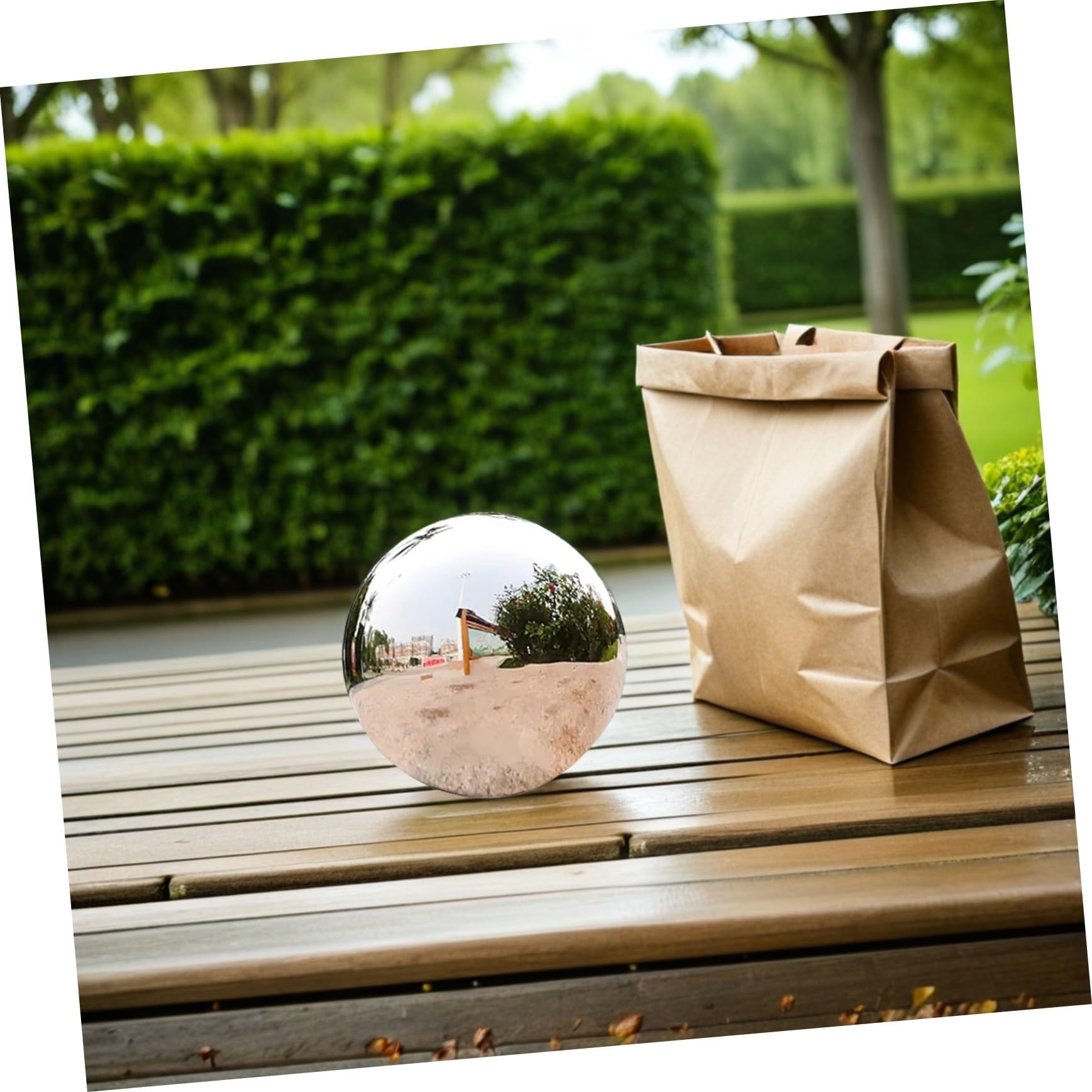 Toddmomy Sfera Argento Acciaio in Riflettente da Inox Giardino per Prato