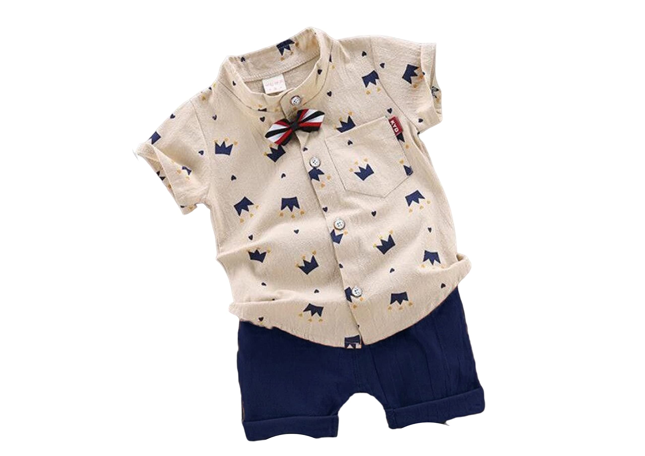 WoxaaBaby Boy Solid Classic Hosiery Button Casual Regular Keep Your Little One Comfortable And Stylish In Our Collection Plaid Flannel Shirt And Shorts (S_TAJ_ROYAL_15)