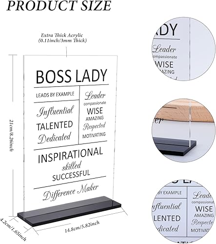 Miniatura 2 de Regalos para mujer jefa, decoración de oficina de acrílico para mujer, regalos geniales para jefes, apreciación de jefe, promoción de cumpleaños,