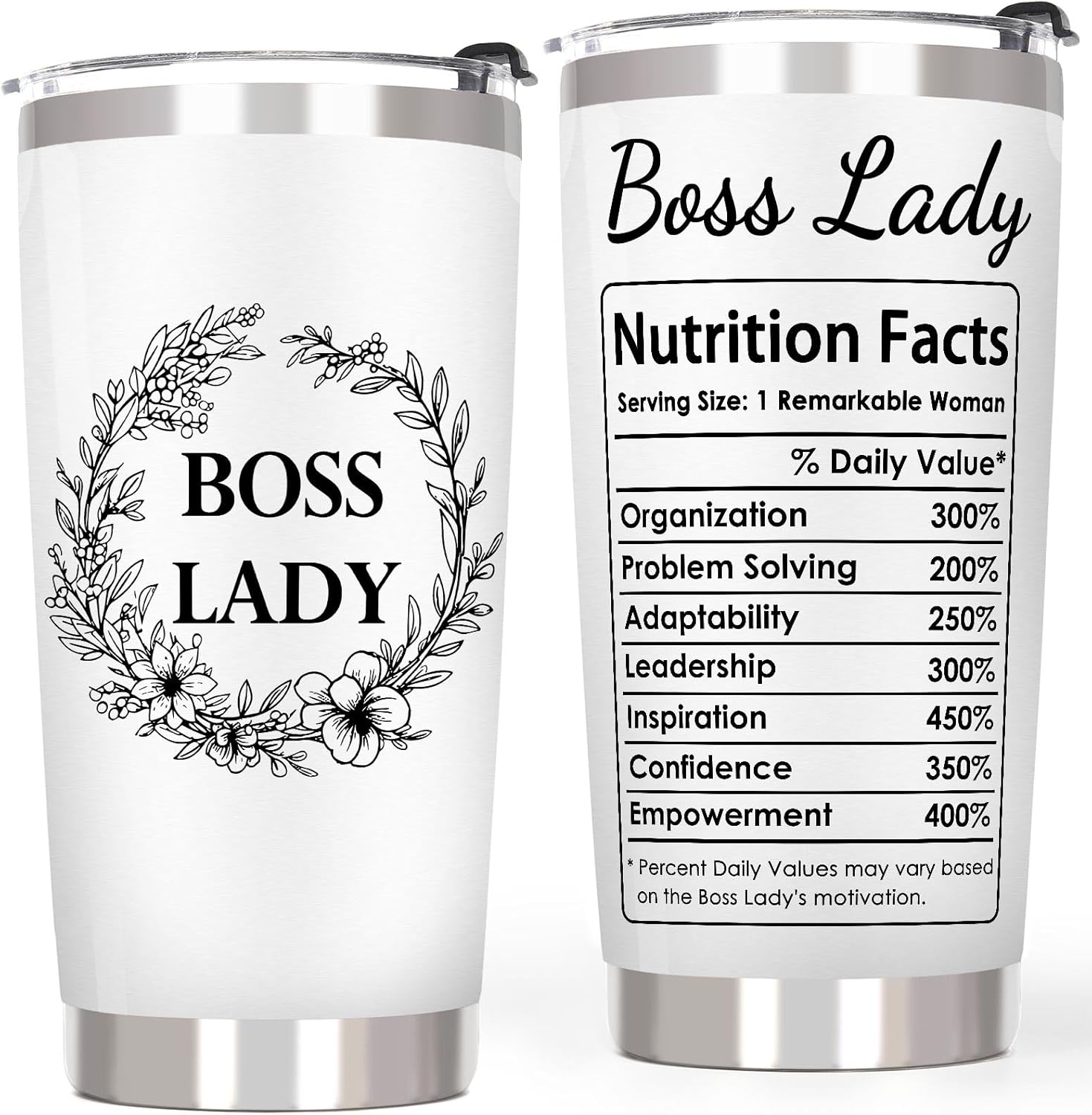 Breezy Valley Boss Gifts for Women, Valentine's Day Gifts for Women, Boss Lady Gift Tumbler - Thank You Gift for Boss Lady Tumbler Cup 20oz