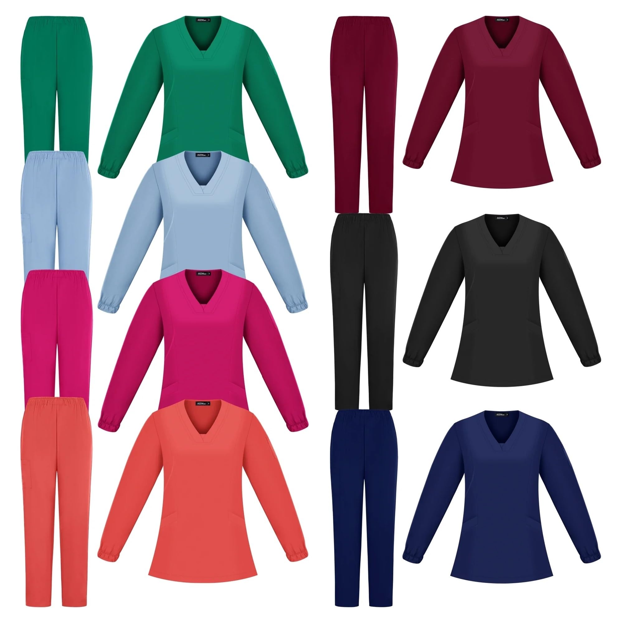 Uniforme Da Infermiera Camice da chirurgo, pantaloni, scollo a V, uniforme chirurgica, maniche lunghe, tuta, toelettatura animali, set di camice infermiera