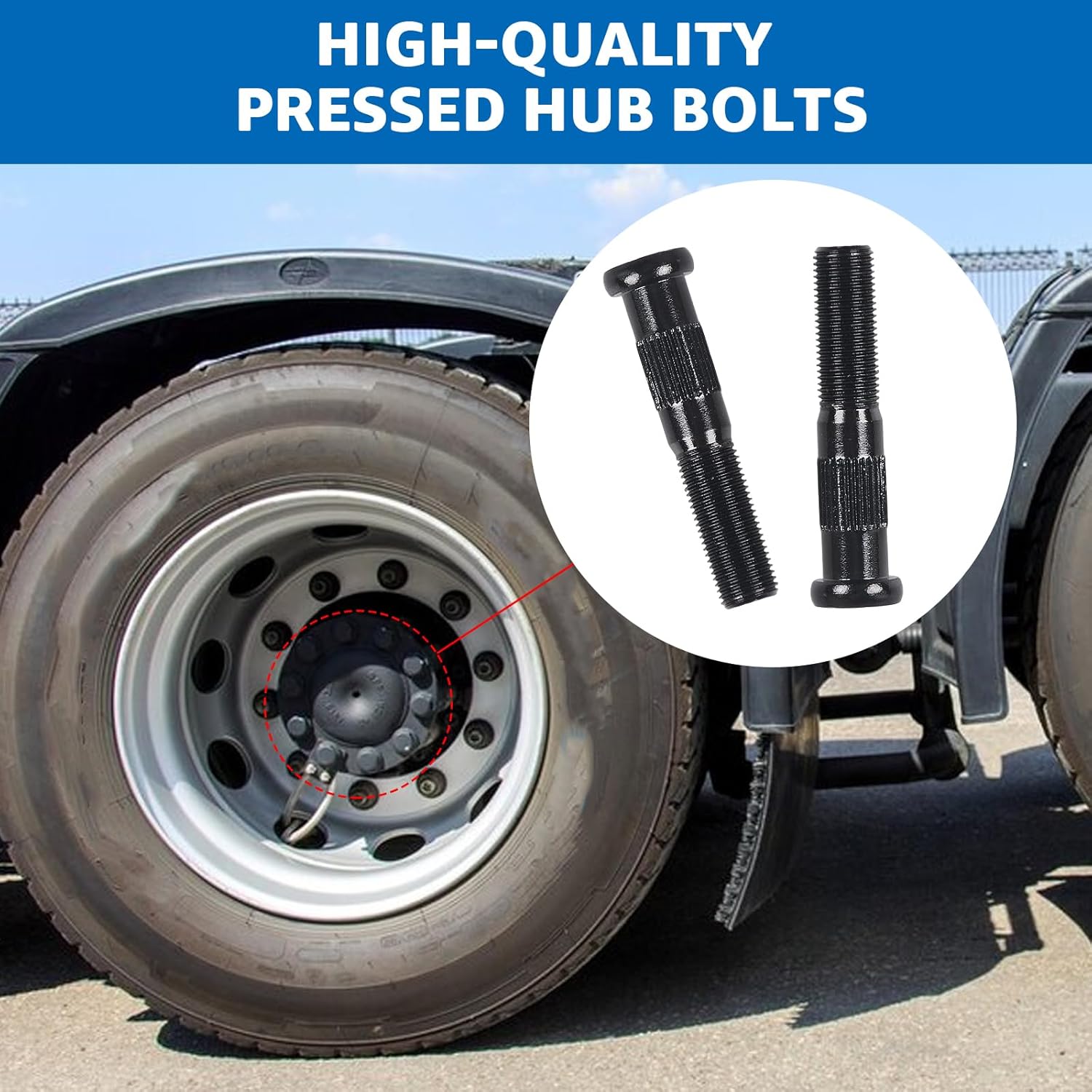 Replacement for Dexter 5200, 6000 7000, lb 7-262 Trailer Press-in Wheel Studs Replaces Part K71-686-00 (6pcs)