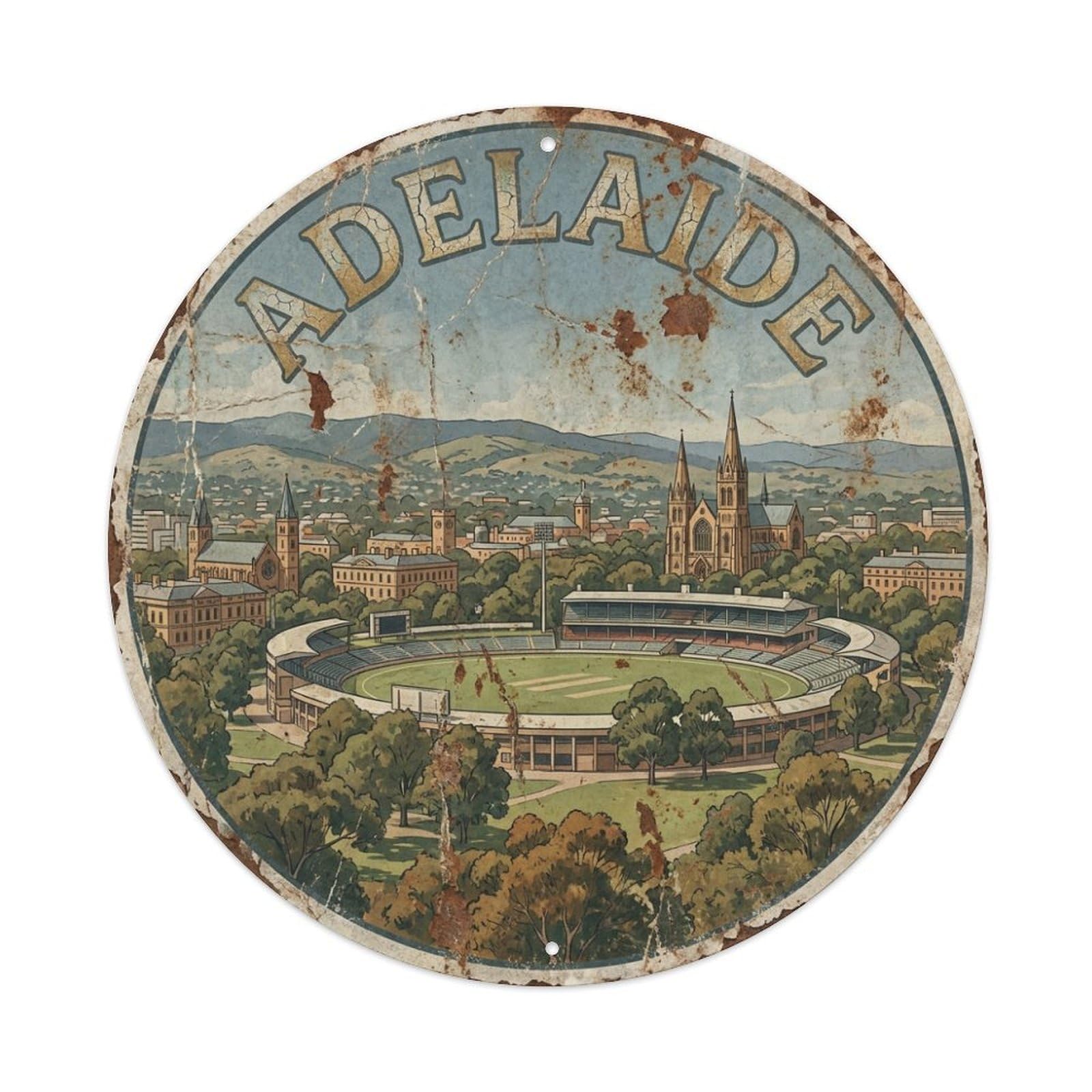 Retro Australia Travel Adelaide Metal Tin Sign