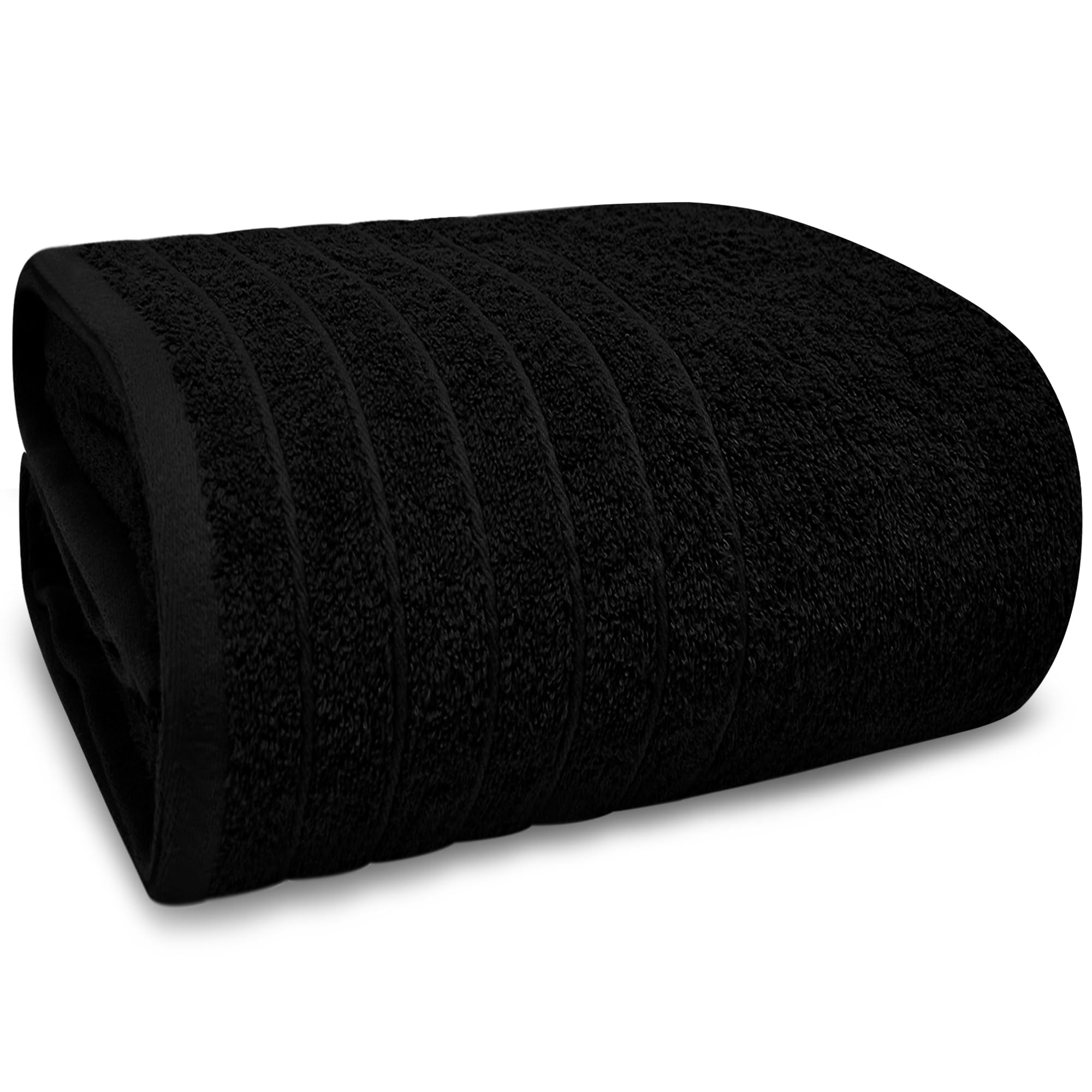 Tens Towels Pack of 1 Jumbo Bath Sheet 40 x 80 Inches, Extra Large & Light Weight, Quicker to Dry, 100% Cotton, Super Soft & Absorbent, Perfect to Wrap Yourself in, Black