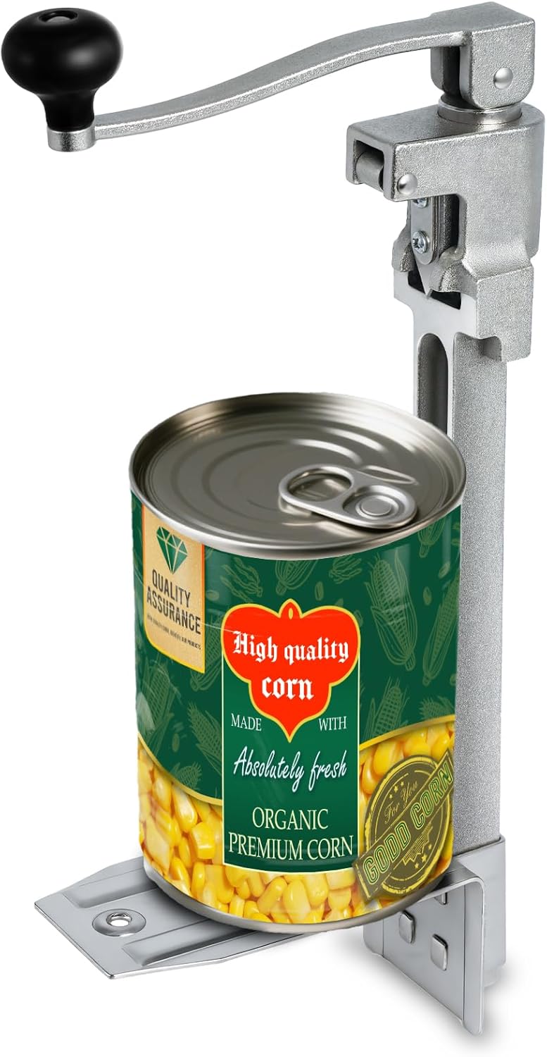 Commercial Can Opener Heavy Duty, 20" Manual Stainless Steel Industrial Table Can Opener for #10 Cans Up to 11” Tall, With Steel Blade & Cast Steel Base for Restaurant, Hotel, Kitchen