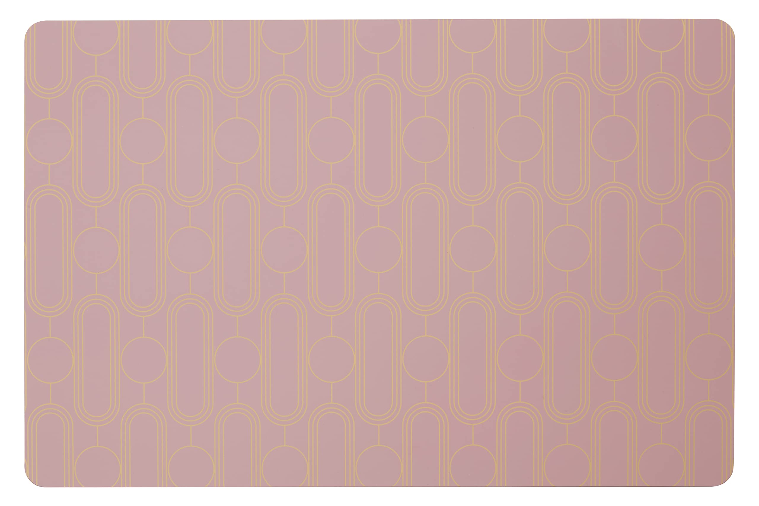 Orsina Set Of Four Pink PlacematsContemporary Heat Resistant Dining MatsStylish Metallic Foil Accent Tableware from B&Q