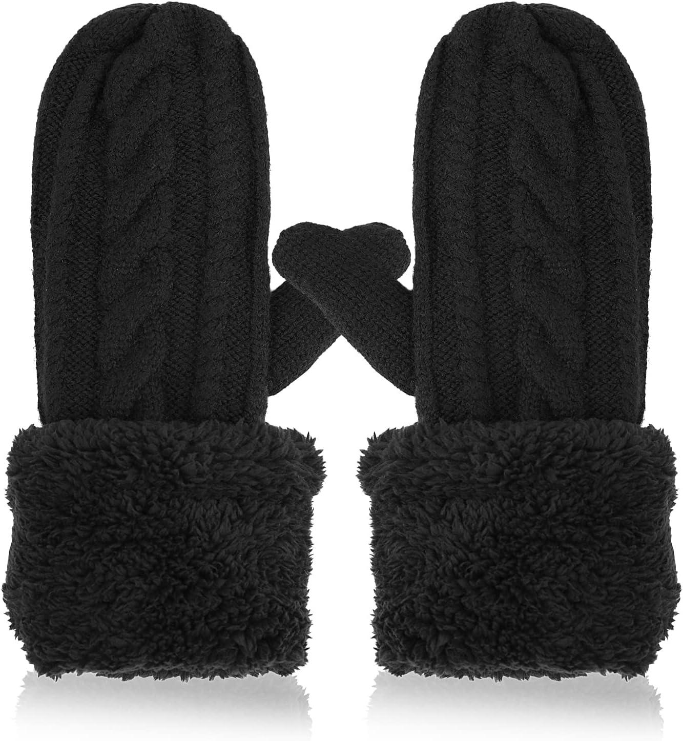 Women's Winter Thermal Mittens Thick Fleeced Lined Warm Mittens Gloves
