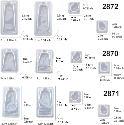 Miniatura 2 de Juego de moldes de fundición de resina para pasta de dientes exprimida, 4 unidades para epoxi, resina UV, arcilla polimérica, hormigón, cemento,