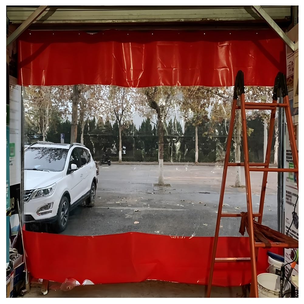 GJMSSMY Heavy-Duty Waterproof Partition with Grommets - Industrial Vinyl for Car Wash Factories Outdoor Privacy Barrier for Workspaces and Outdoor Settings