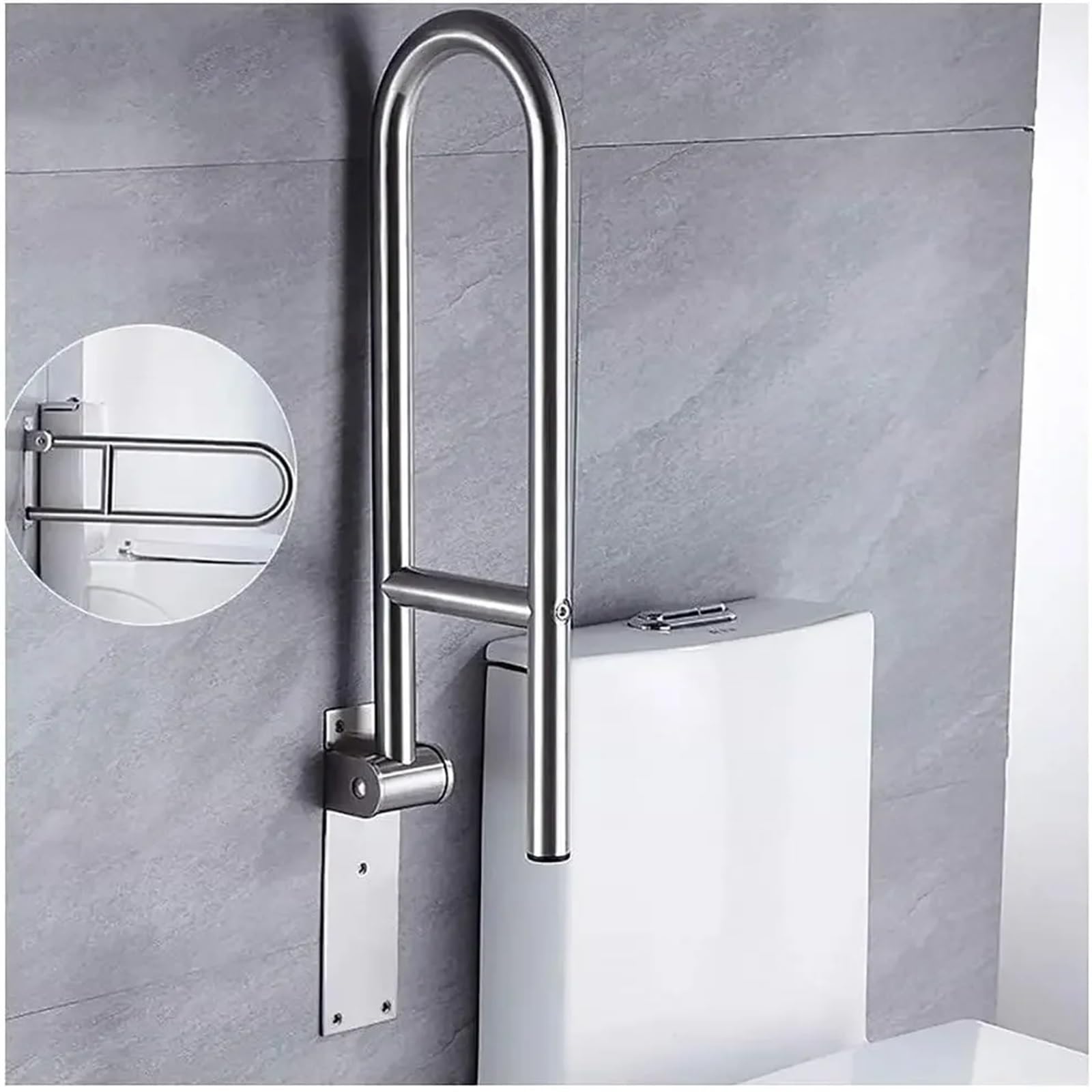 Barandilla plegable para el inodoro Barra de seguridad for baño en forma U, reposabrazos, pasamanos plegables, manija for bañera for embarazadas y personas mayores con discapacidad