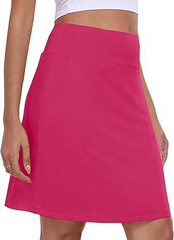 50% off: MoFiz Women's 20" Knee Length Skorts Skirt High Waisted Golf Tennis Skort Athletic Skirt for …