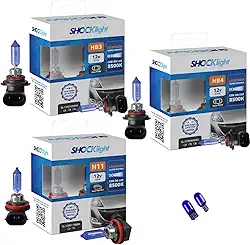 KIT pares de lâmpadas Super Brancas HB4 HB3 H11 8500K Farol Baixo Alto MILHA+ T10