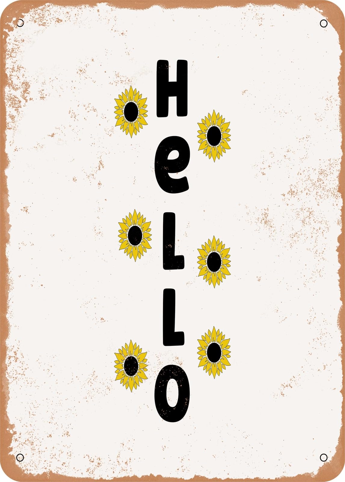 Metal Sign - Hello - 7 - Vintage Rusty Look home decor