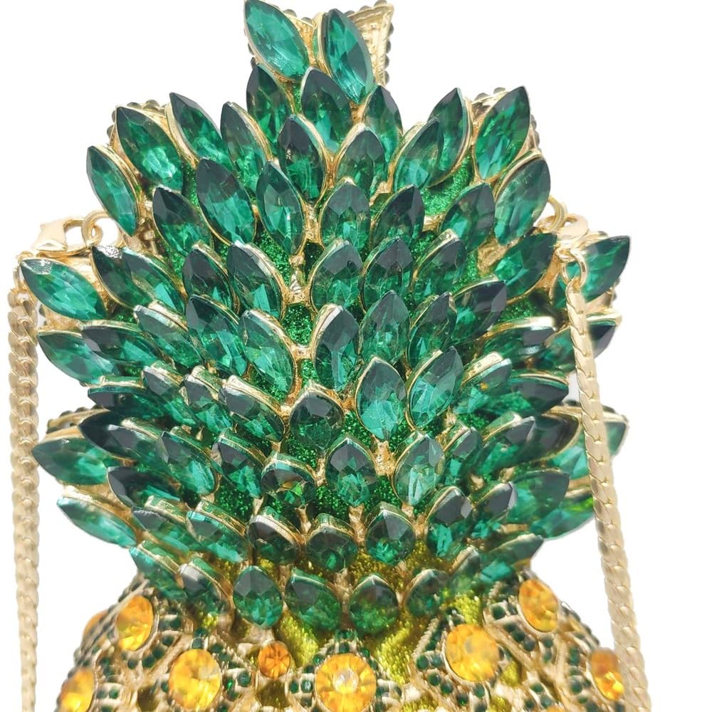 Metaliczna inkrustowana torebka wieczorowa ananas stras bankiet kopertówka wieczorowa torba na imprezę