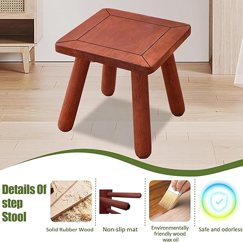 Miniatura 10 de Taburete de madera para niños, soporte multifuncional para plantas pequeñas, reposapiés y silla para niños pequeños, duradero, fácil de montar,