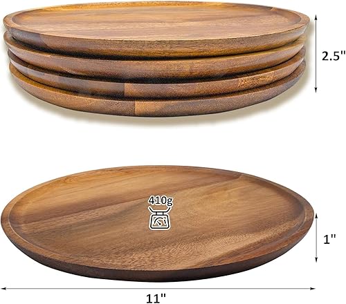 Miniatura 8 de Platos de madera, platos de madera con tenedores, juego de cubiertos reutilizables de madera natural hechos a mano para cocinar, comer, inauguración