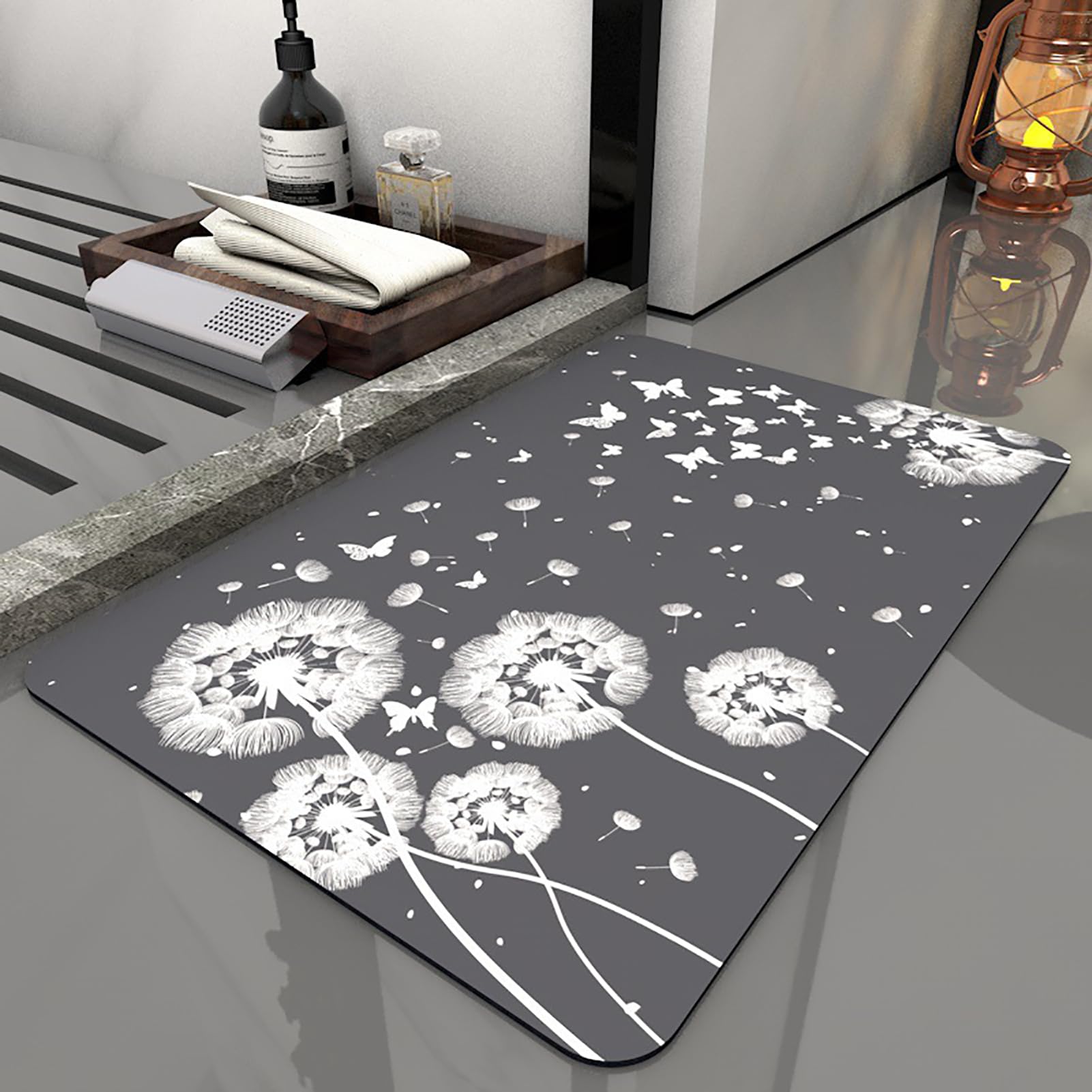 Estremamente Assorbente 80x120cm,Tappeti Antiscivolo e Lavabile, Super Assorbente in Diatomite, Tappetino da Bagno in Morbido, per la Sicurezza Anche su Pavimenti Lisci, Cucina