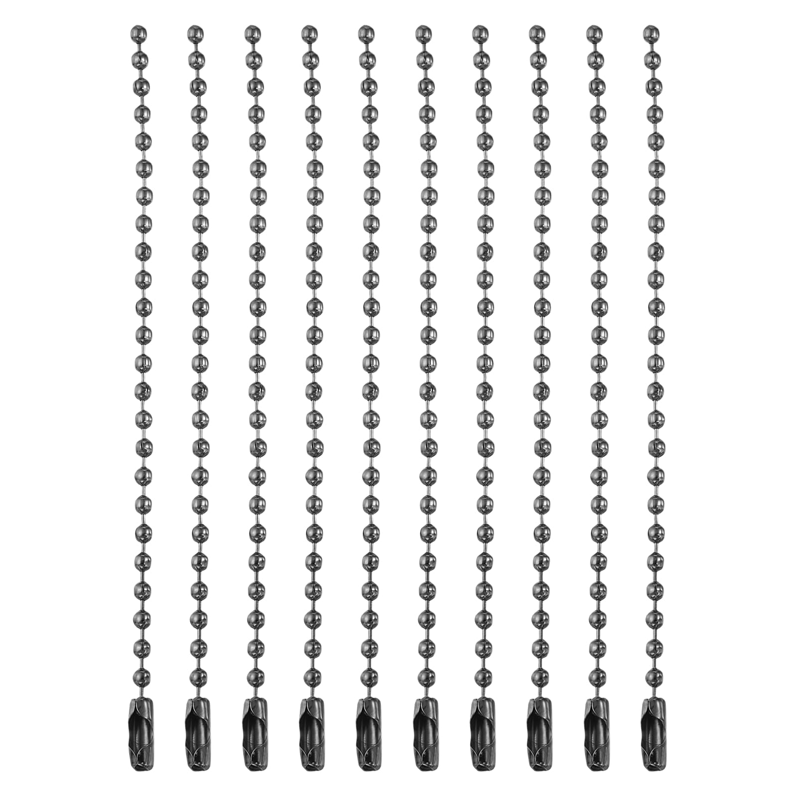 PATIKIL Ball Beads Chains, (10cm, Gunmetal) (120 Pcs), Metal Dog Tag Chain Keychain Rings Beaded Extension Links Necklace Keychains, Suit for - Jewelry Making/Hanging Decoration