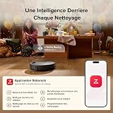 roborock Qrevo Edge 2 Set Robot Aspirateur Laveur, 25 000 Pa, Lavage des Serpillières à l'eau Chaude à 80°C, Évite 280+ Obstacles, Système Anti-enchevêtrement, 7,98cm Mince,Technologie FlexiArm, Noir - 9
