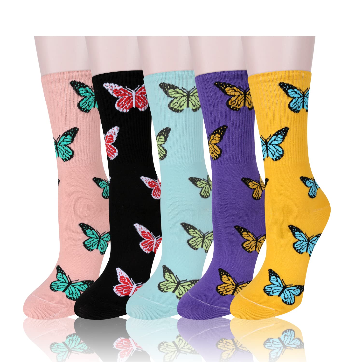 Benefeet SoxWomen's Novelty Funny Crew Socks Girls Cute Animal Colourful Patterned Dress Socks Silly Funky Casual Cotton Floral Sock Gift