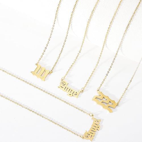 Miniatura 2 de Collar con número de ángel 444222111, cadena de números de oro para mujer, acero inoxidable, joyería de numerología para niñas, regalo para fiesta