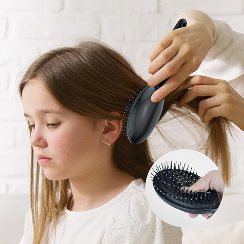 Miniatura 4 de 3 piezas de peine ovalado de masaje antiestático, cepillo redondo para el cabello, cepillo de ventilación para el cabello, cepillo desenredante para