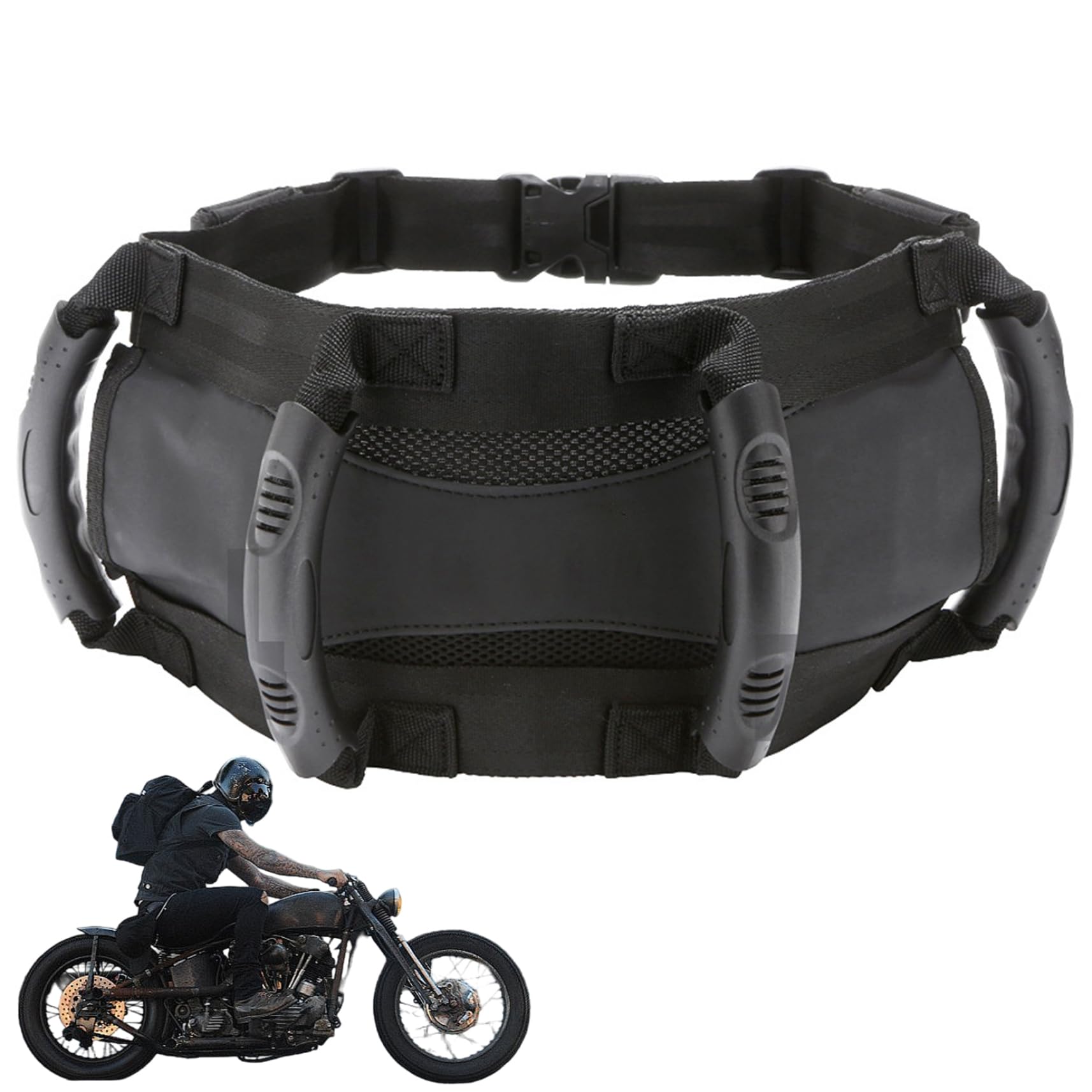 Motorrad-Beifahrergriffe, Verstellbarer Beifahrer-Sicherheitsgurtgriff, Haltegriff für Motorrad, Motocross, ATV, Roller, Schneemobil
