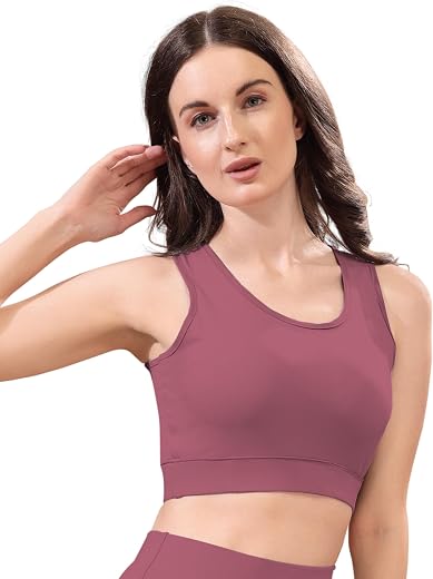 POOJARAN SAREE Solid Sportwear Bra Workout Bra | Polyester Blend Sleeveless Croptop,Top | Gymwear Top Workout Stretchable ...