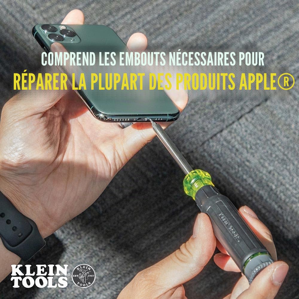 Klein Tools 32328 Tournevis de précision, tournevis multi-embouts 27 en 1, embouts pour réparation de produits Apple, aimant de terre rare, réparation électronique