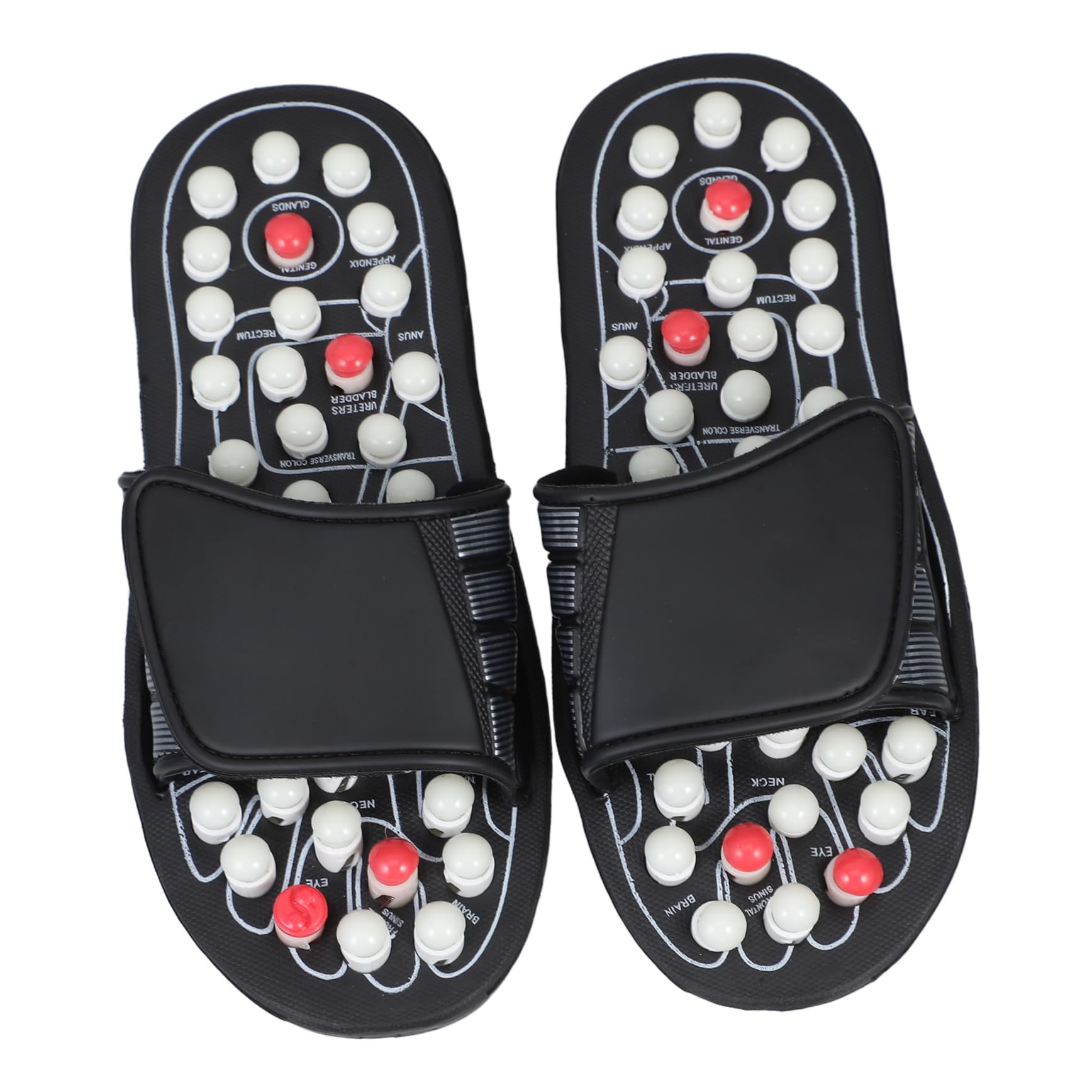 Ipetboom Akupunkt Sandalen aus Gummi mit Verstellbaren Riemen zur Fußmassage und Ermüdungsreduktion für Herren und Damen für Zuhause und Indoor Anwendung