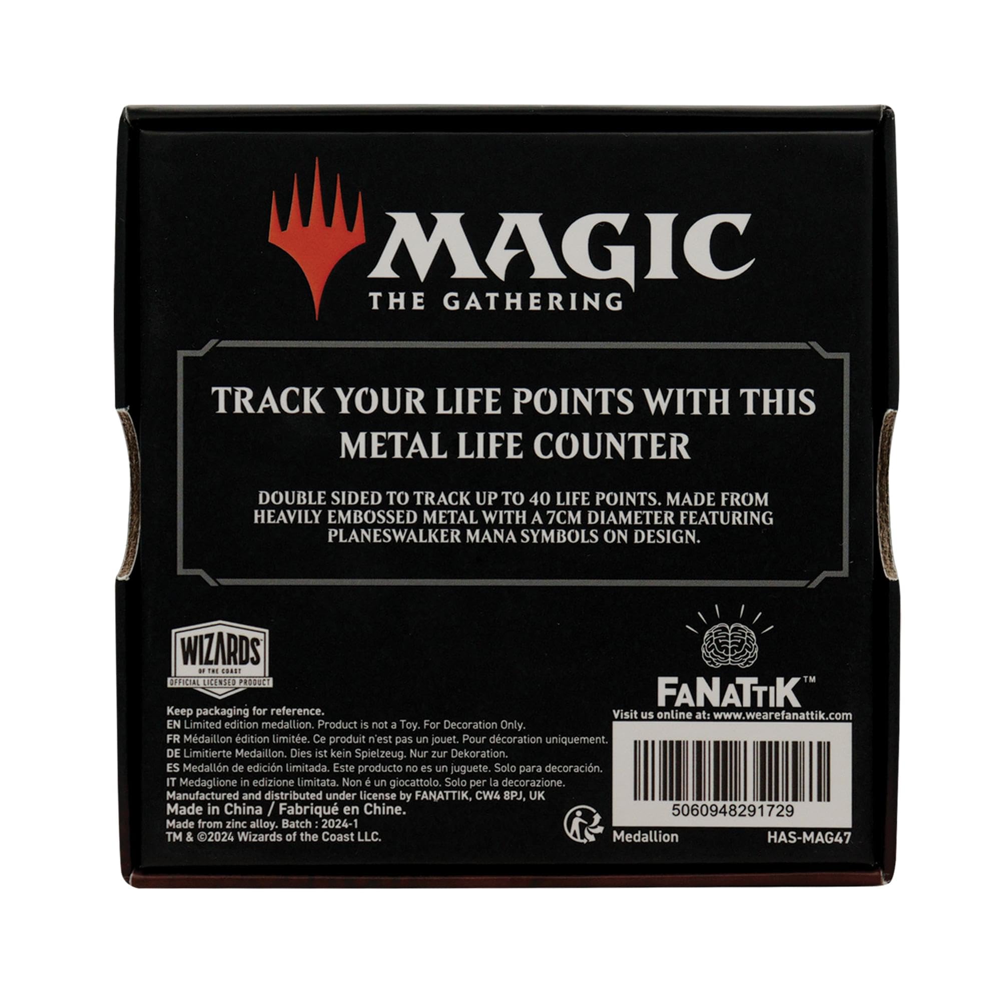 Compteur de Points de Vie Magic: The Gathering® – Compteur de Points de Vie en métal sous Licence Officielle avec Cadran Rotatif – Permet de Compter Jusqu’à 40 Points de Vie – Finition Antique