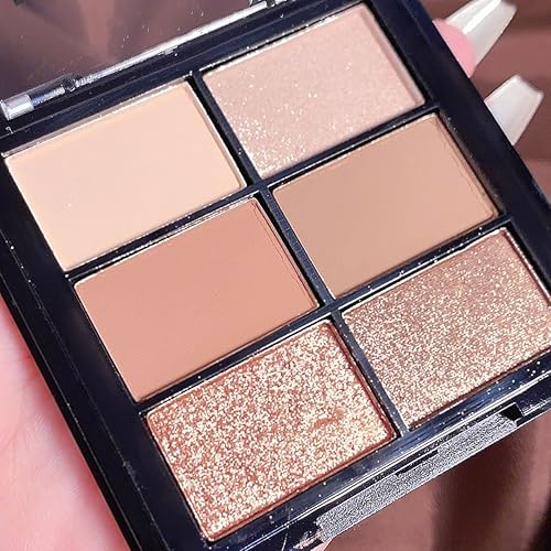 Miniatura 3 de Kteubro 6- Color Altamente Coloreado Tierra Sombra de Ojos Platte Glitter Pearlescent Matte Impermeable Sombra de Ojos Paleta Cosméticos Maquillaje