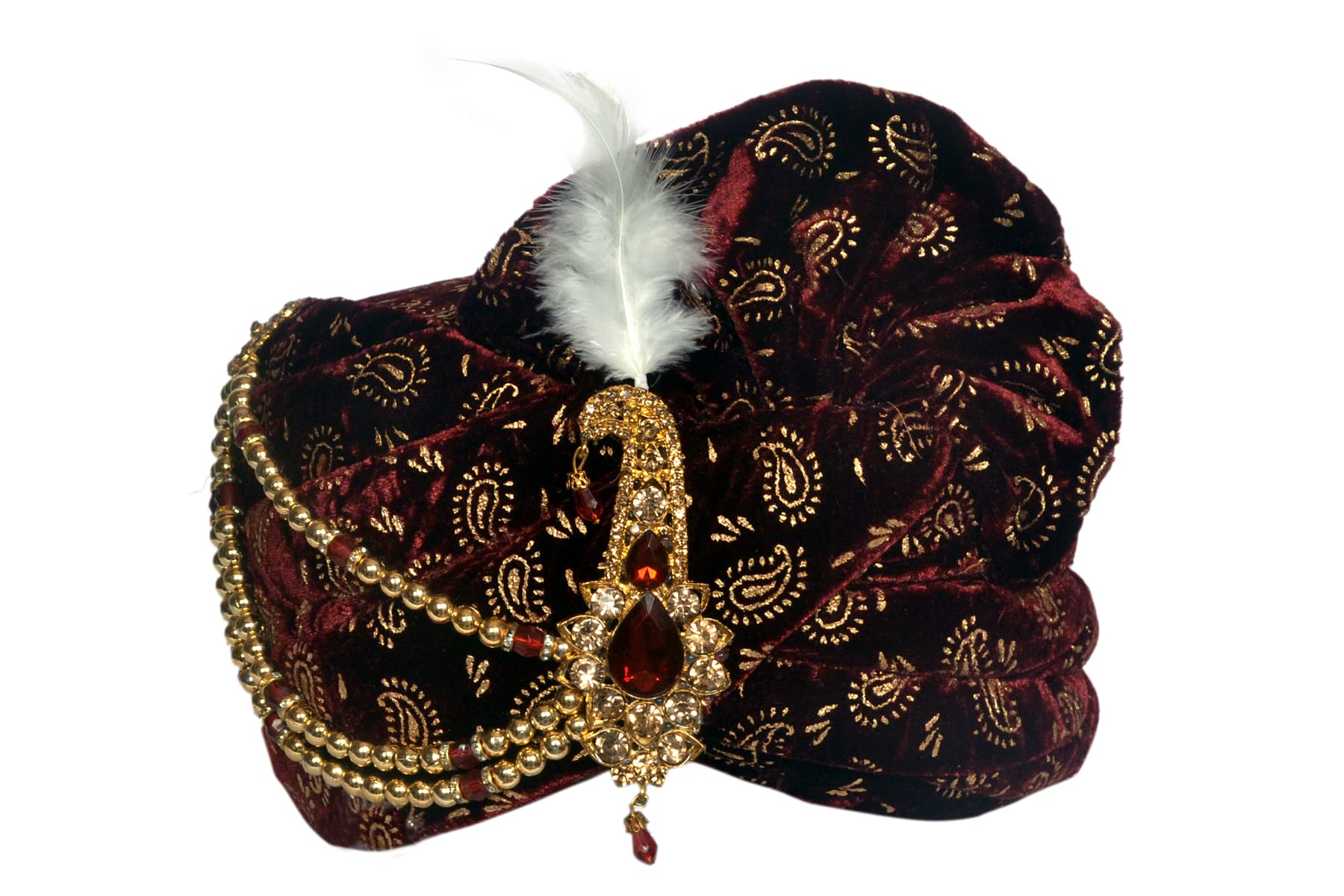 RIZEK"Regal Elegance: Exquisite Turban Styles for Grooms Pack of 1 Maroon