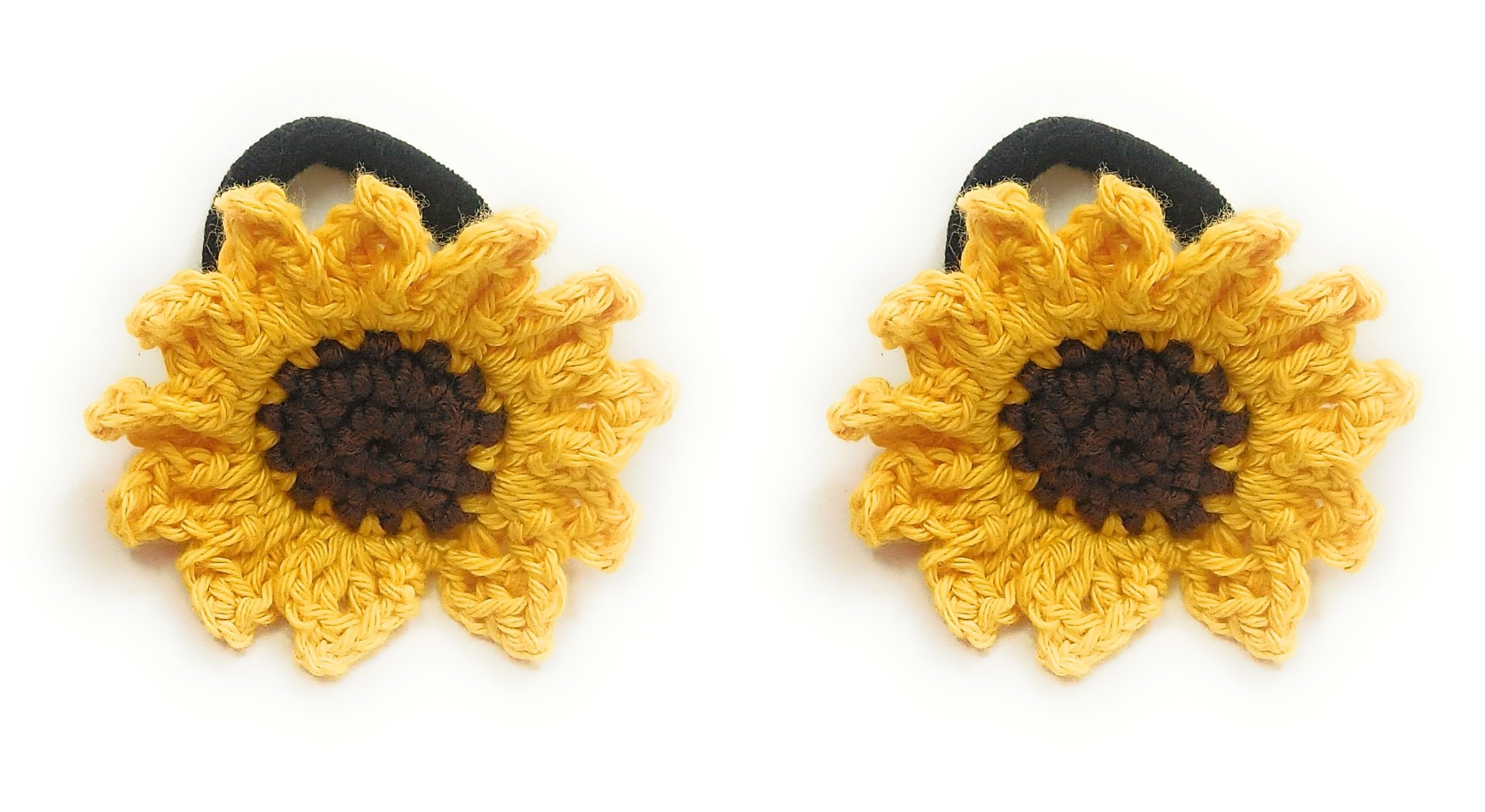 CRAnsh Creations; Crafted with Love Flower Design Elastic Hair Bands – Rubber Bands & Hair Accessories Hair ties ponytail Holder for Baby Girls, Toddlers, Kids, and Women (Yellow, Free)-image-7