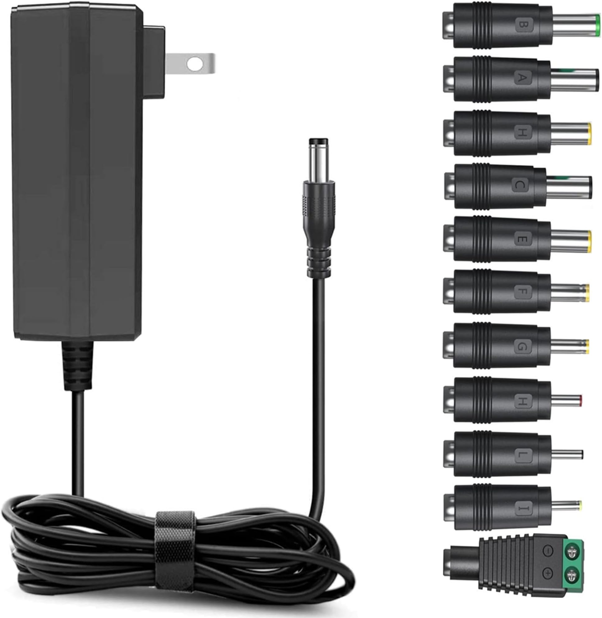 15V Power Supply 3A 2A AC Adapter Charger with 11 Changeable DC Plugs 6FT